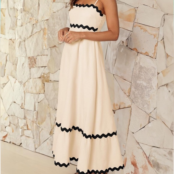 ZESICA Womens Summer Spaghetti Strap Lace Swing A Line Midi Dress - Picture 3 of 6